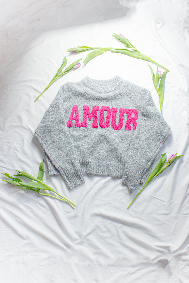 Felted Love Text Jumper - Sugar + Style