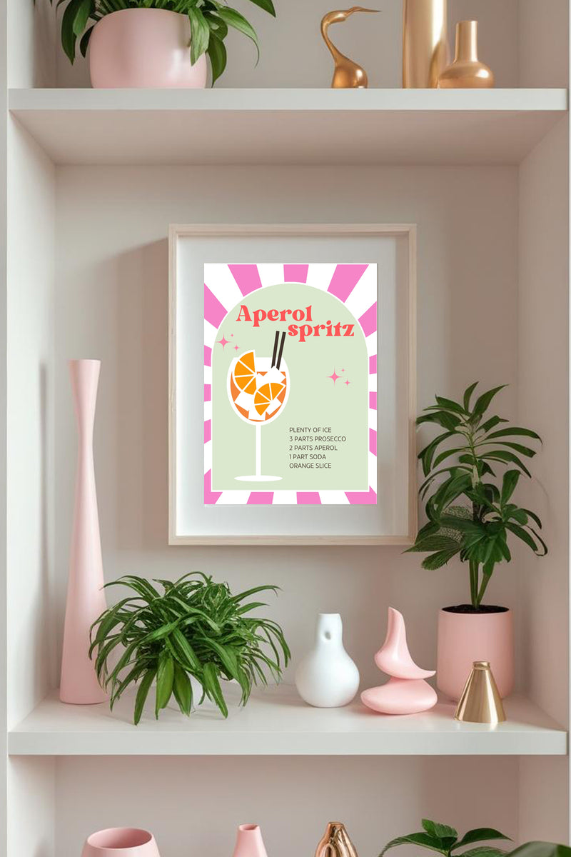 Aperol Spritz Illustrated Recipe A4 Print - Sugar + Style