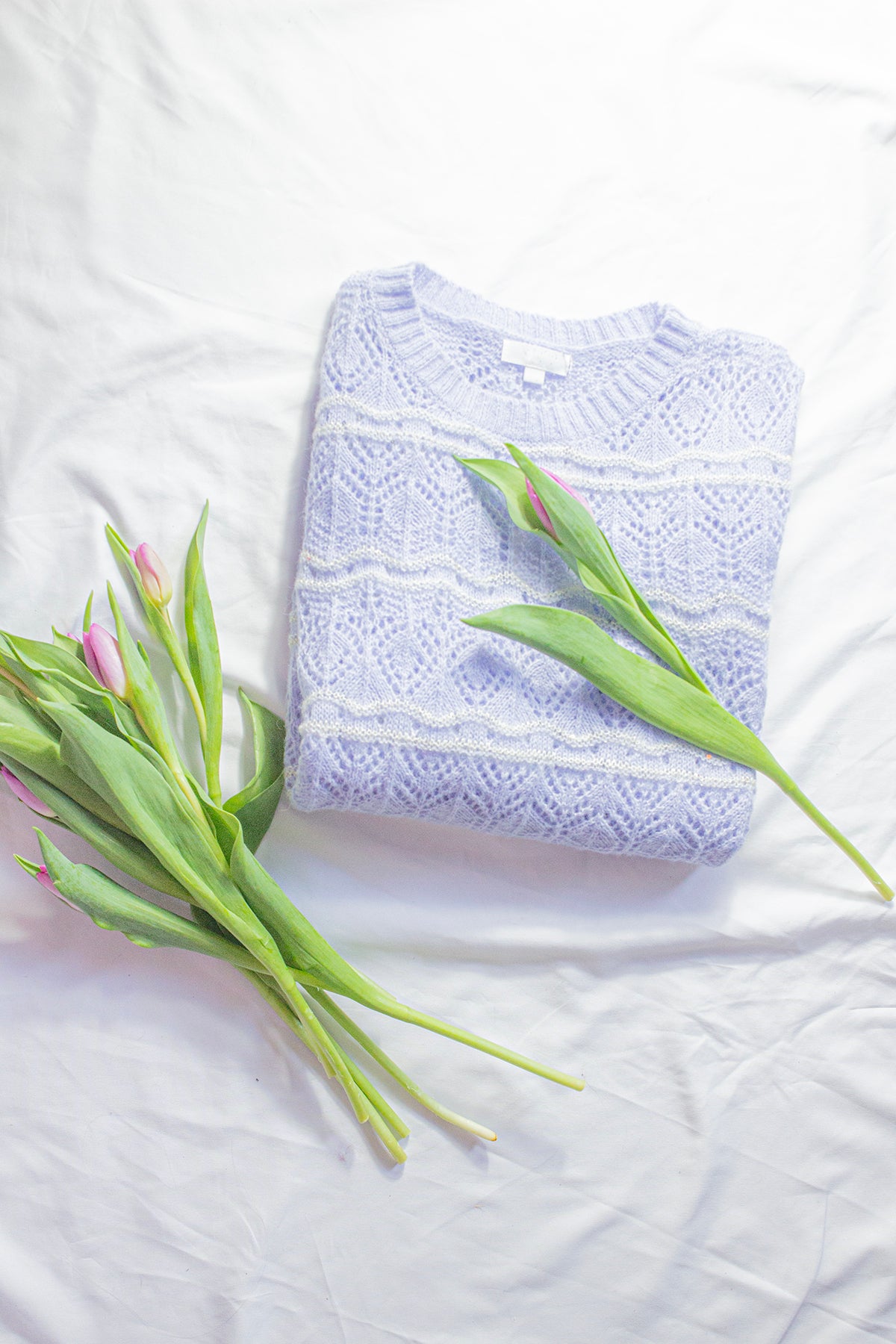 Crochet Style Wavy Pattern Knit Jumper - Sugar + Style