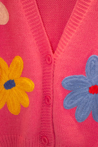 Crochet Applique Bold Floral Cardigan - Sugar + Style