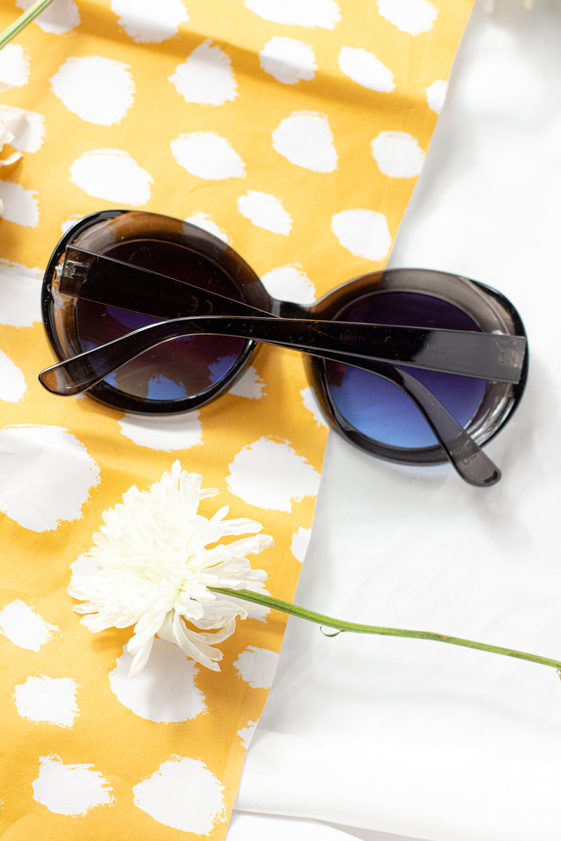 Weighted Oversize Chunky Circle Sunglasses