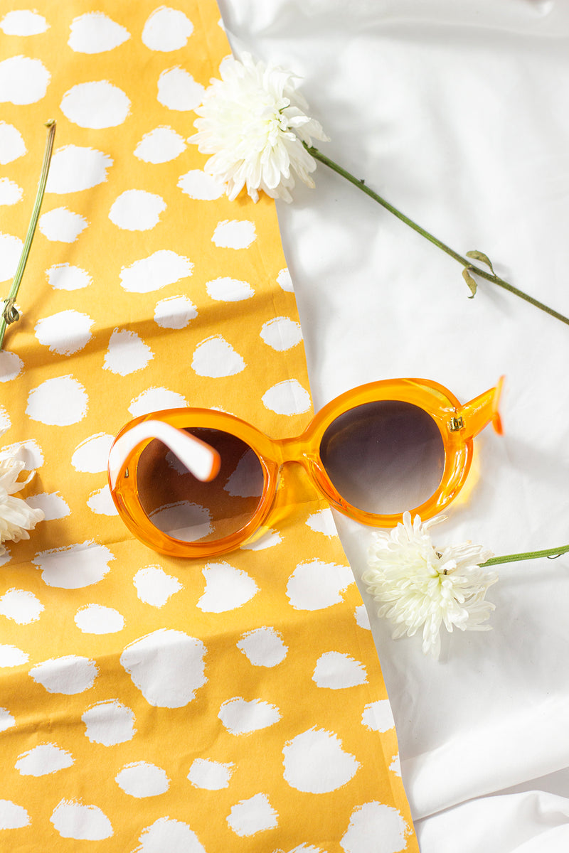 Weighted Oversize Chunky Circle Sunglasses