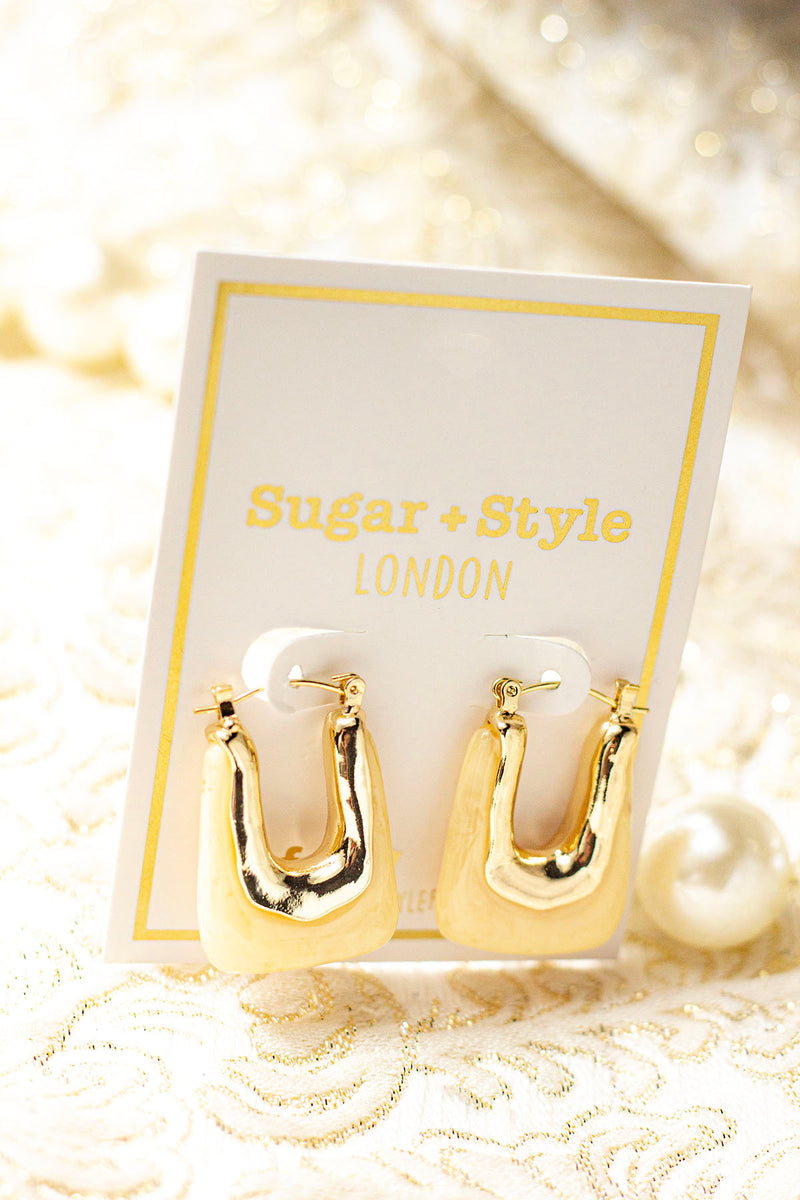 Drippy Square Knocker Hoop Earrings