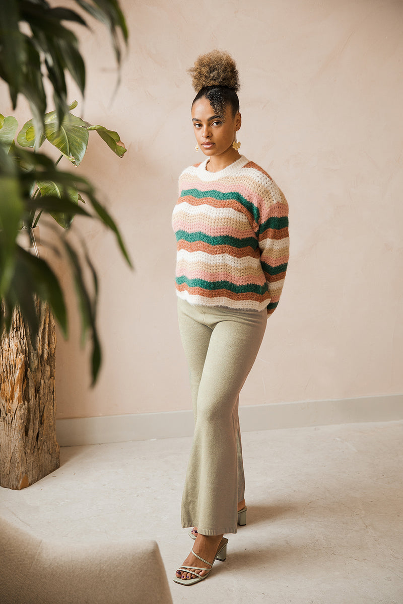 Relaxed Wide Leg Knit Trousers - Sugar + Style