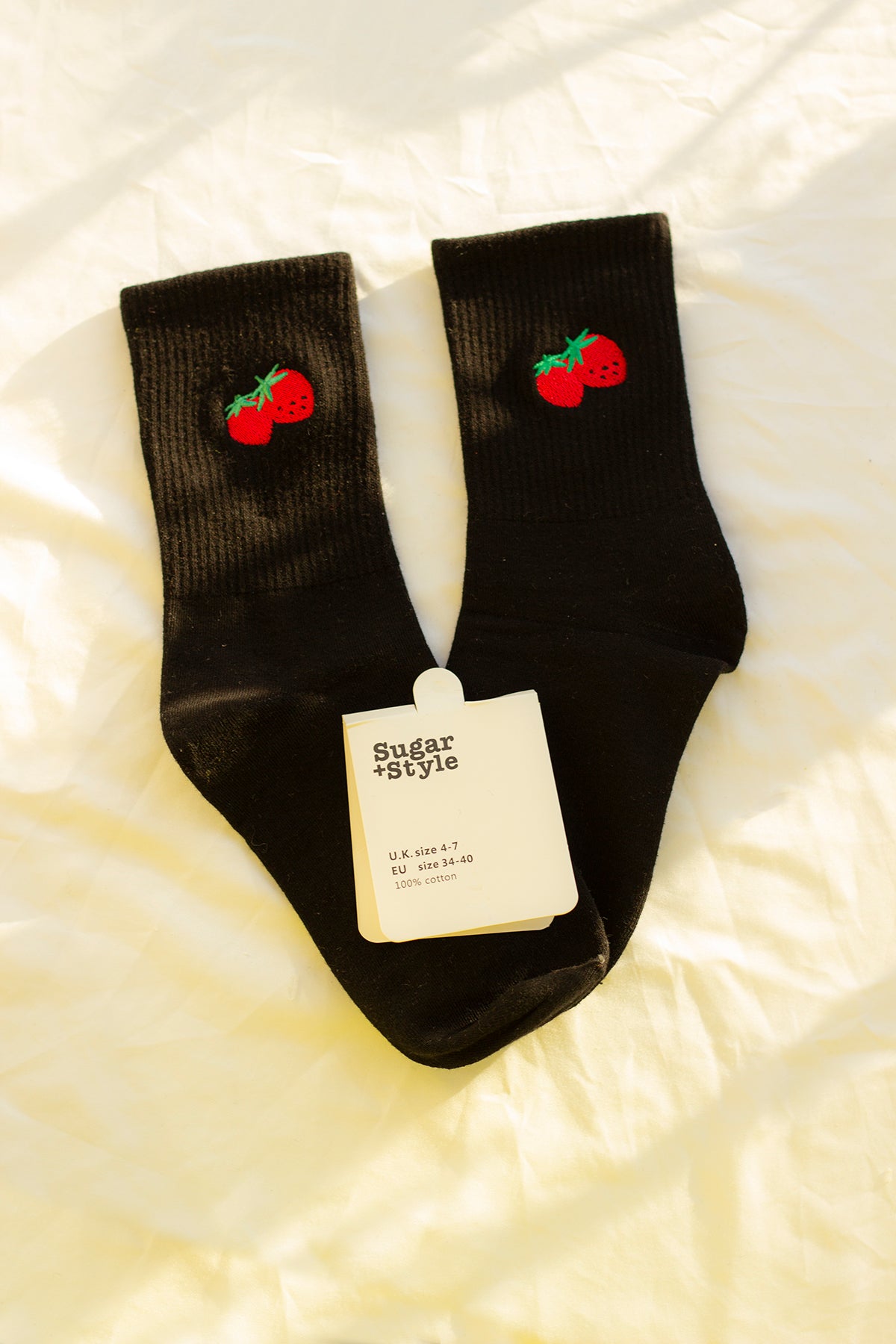 Ribbed Fruit Embroidered Socks – Sugar + Style