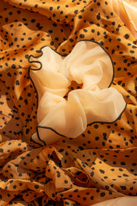 Extra Large Chiffon Look Piped Scrunchie - Sugar + Style