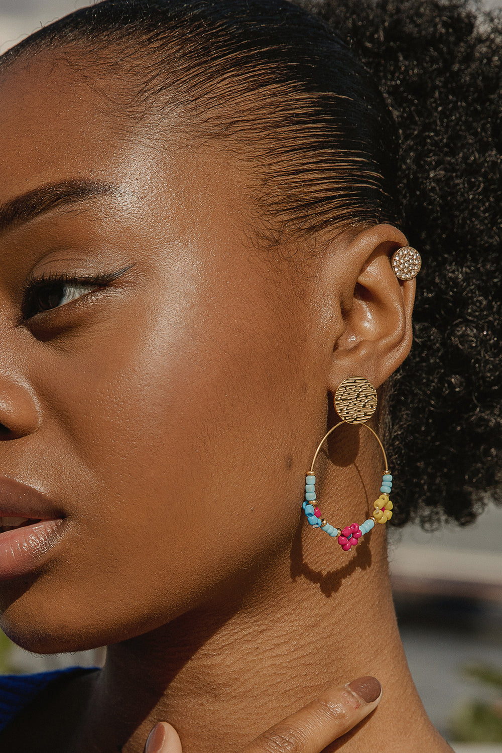 Beaded Floral Garland Earrings - Sugar + Style