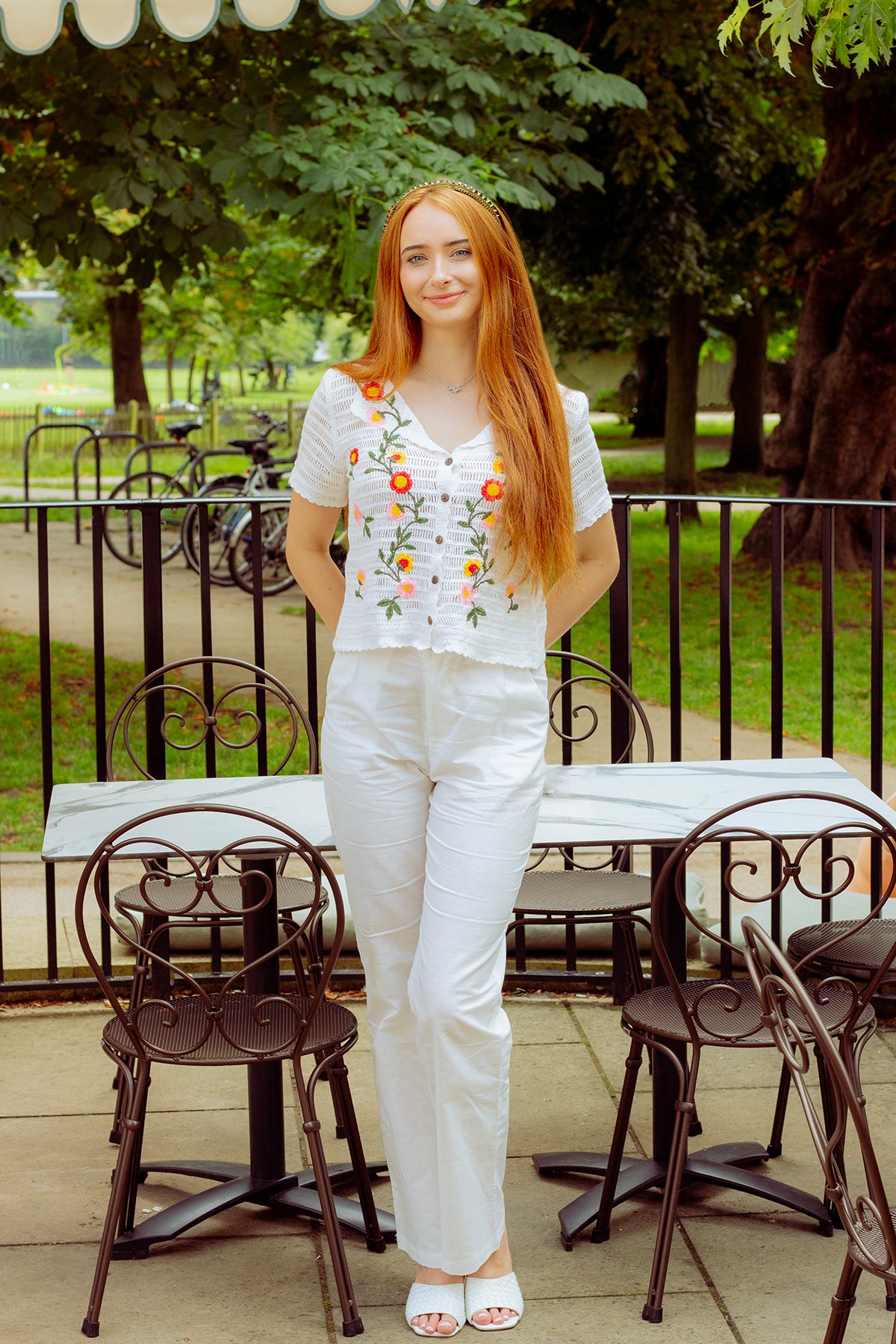 Floral Embroidered Crochet Shirt Top - Sugar + Style