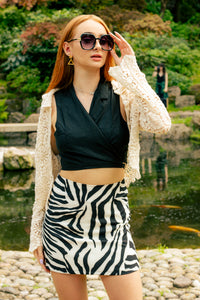 Zebra Print Mini Pencil Skirt - Sugar + Style