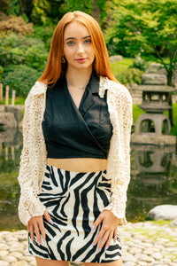 Zebra Print Mini Pencil Skirt - Sugar + Style