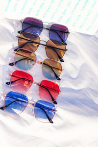 Oversize Angled Square Aviator Sunglasses - Sugar + Style