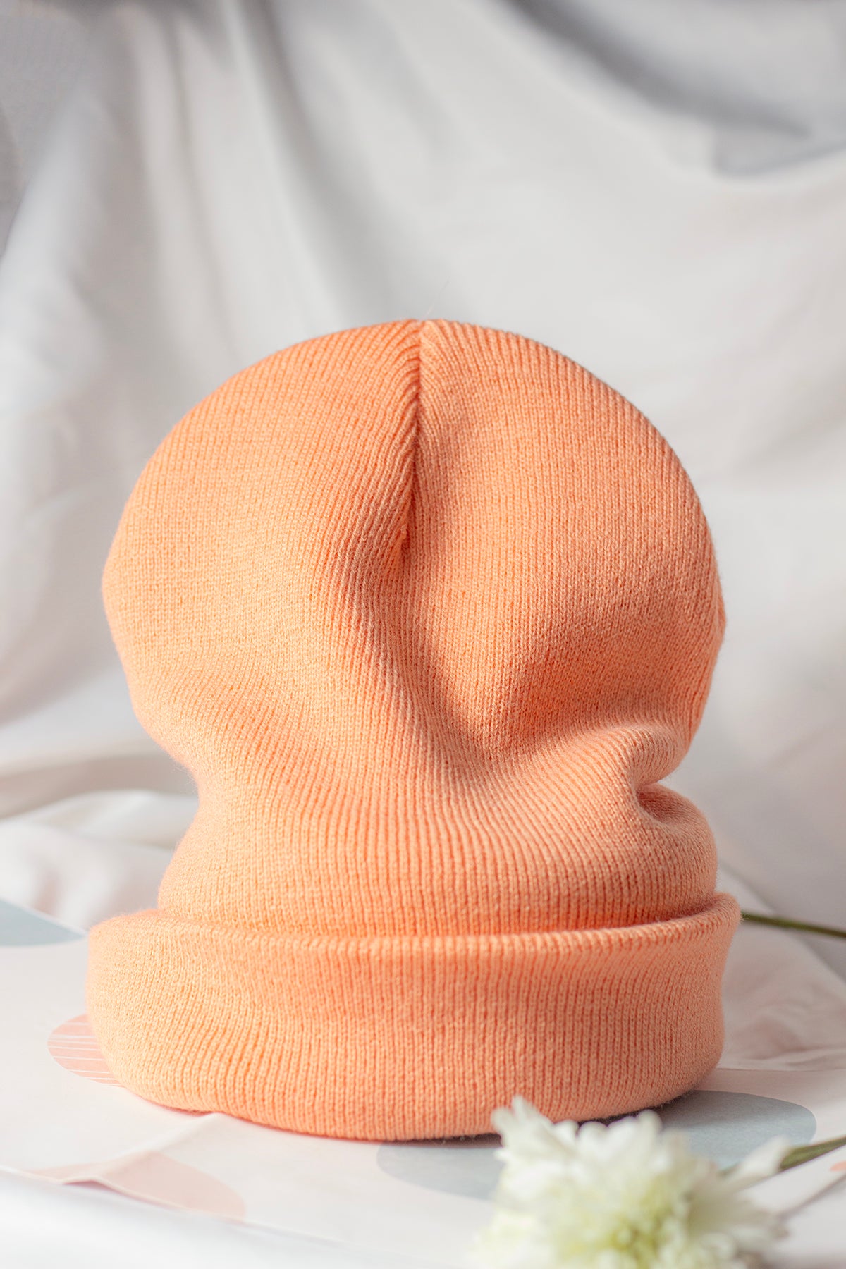 Peach Pink Beanie Hat - Sugar + Style