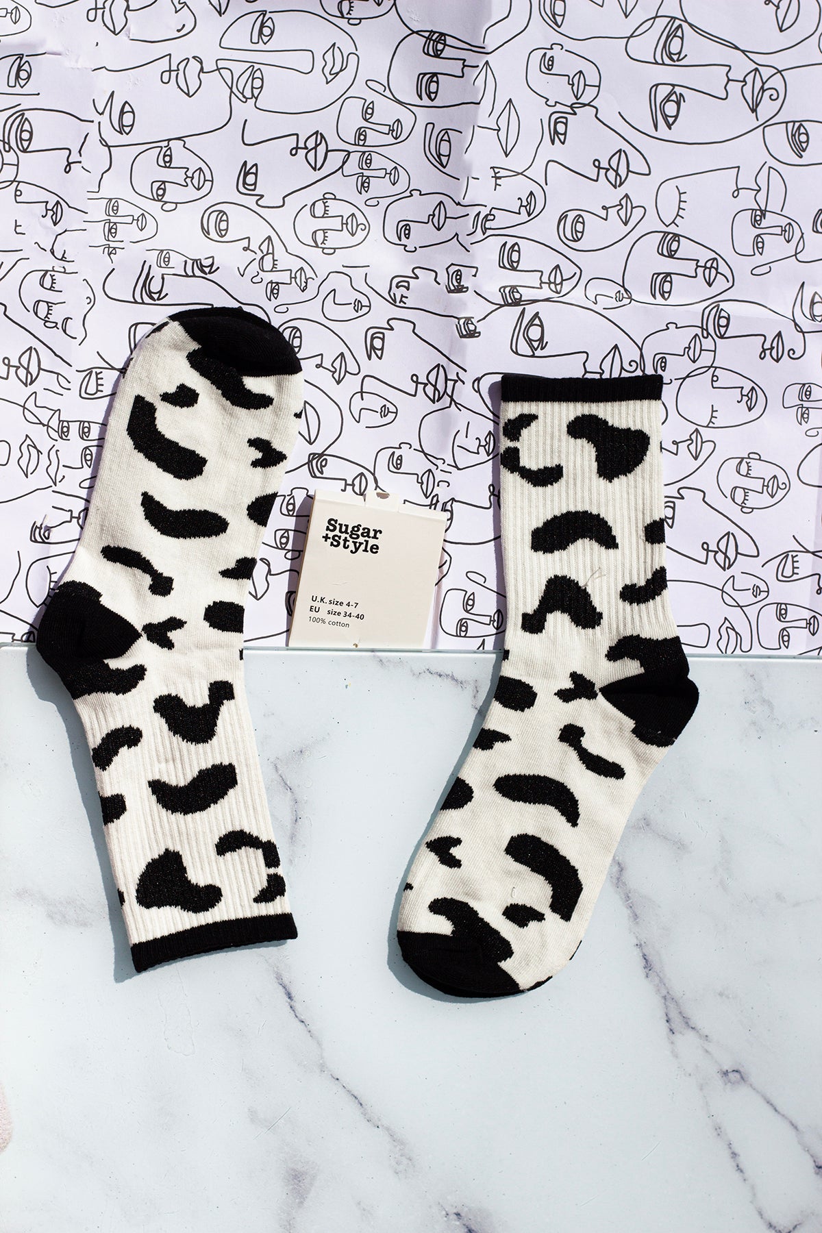 Cow Print Socks - Sugar + Style