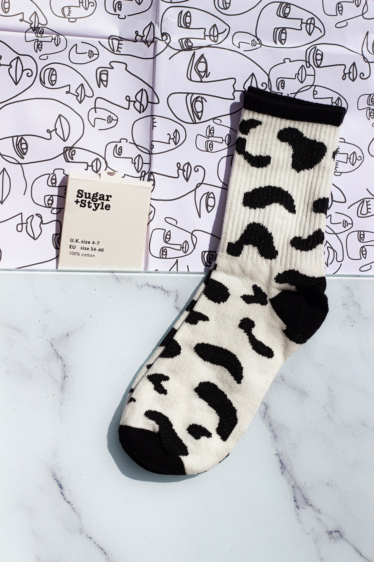 Cow Print Socks - Sugar + Style