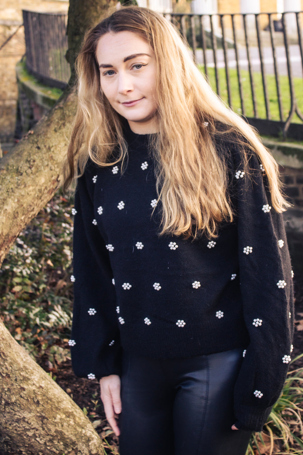 Pearl Cluster Embellished Jumper - Sugar + Style