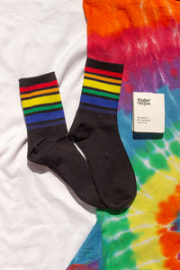 Varied Rainbow Stripe Top Socks - Sugar + Style