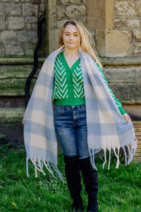 Plaid Warm Wrap Scarf - Sugar + Style