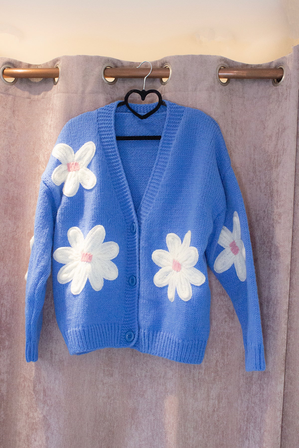 Crochet Applique Bold Floral Cardigan – Sugar + Style