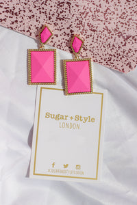 Two Tier Matte Jewel Border Earrings - Sugar + Style