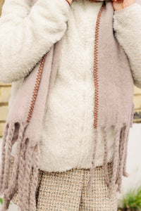 Top Stitch Edge Warm Wrap Scarf - Sugar + Style