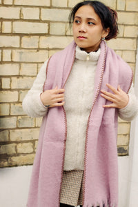 Top Stitch Edge Warm Wrap Scarf - Sugar + Style