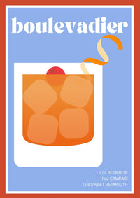 Boulevadier Illustrated Recipe A4 Print - Sugar + Style