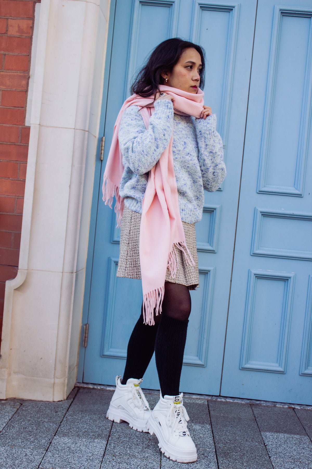 Cashmere Blend Colour Block Scarf - Sugar + Style