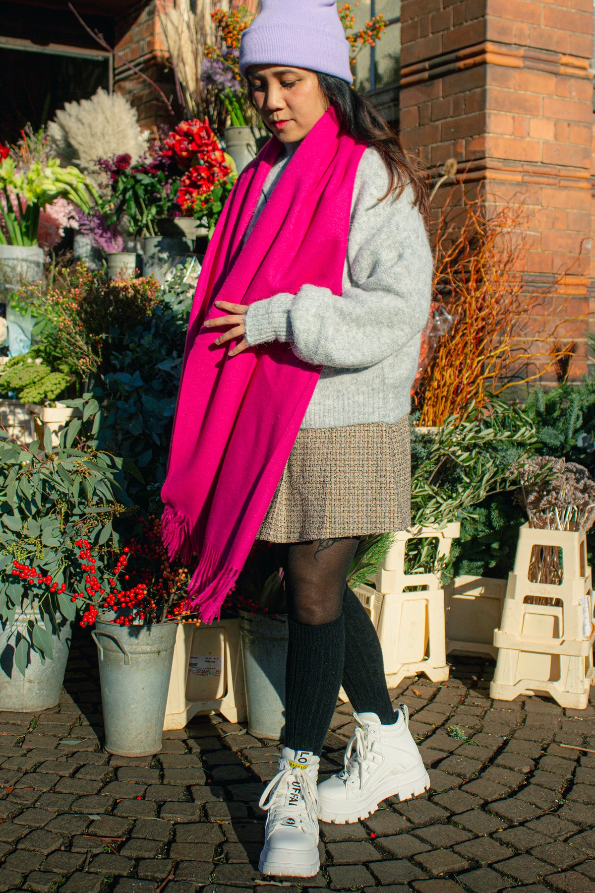 Cashmere Blend Colour Block Scarf - Sugar + Style