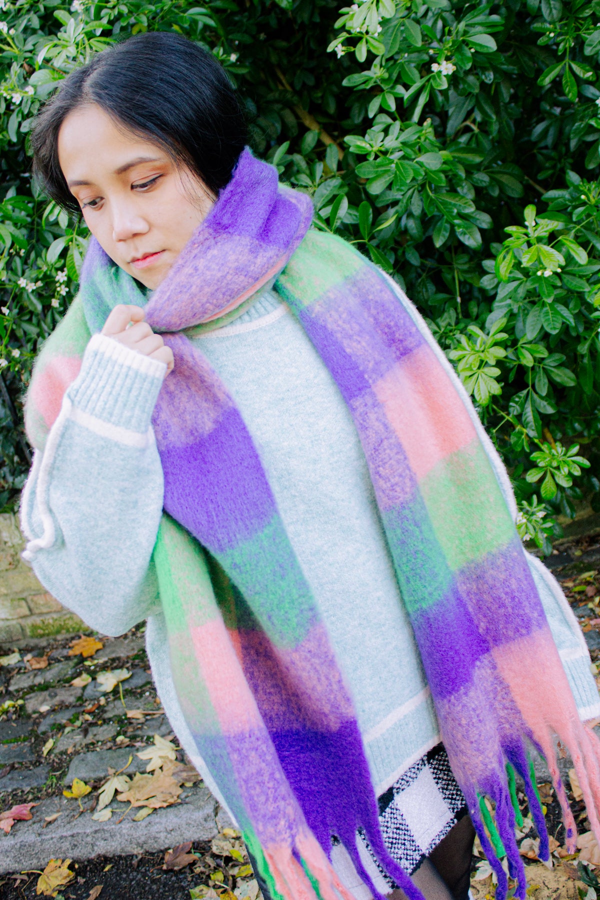 Plaid Warm Wrap Scarf - Sugar + Style