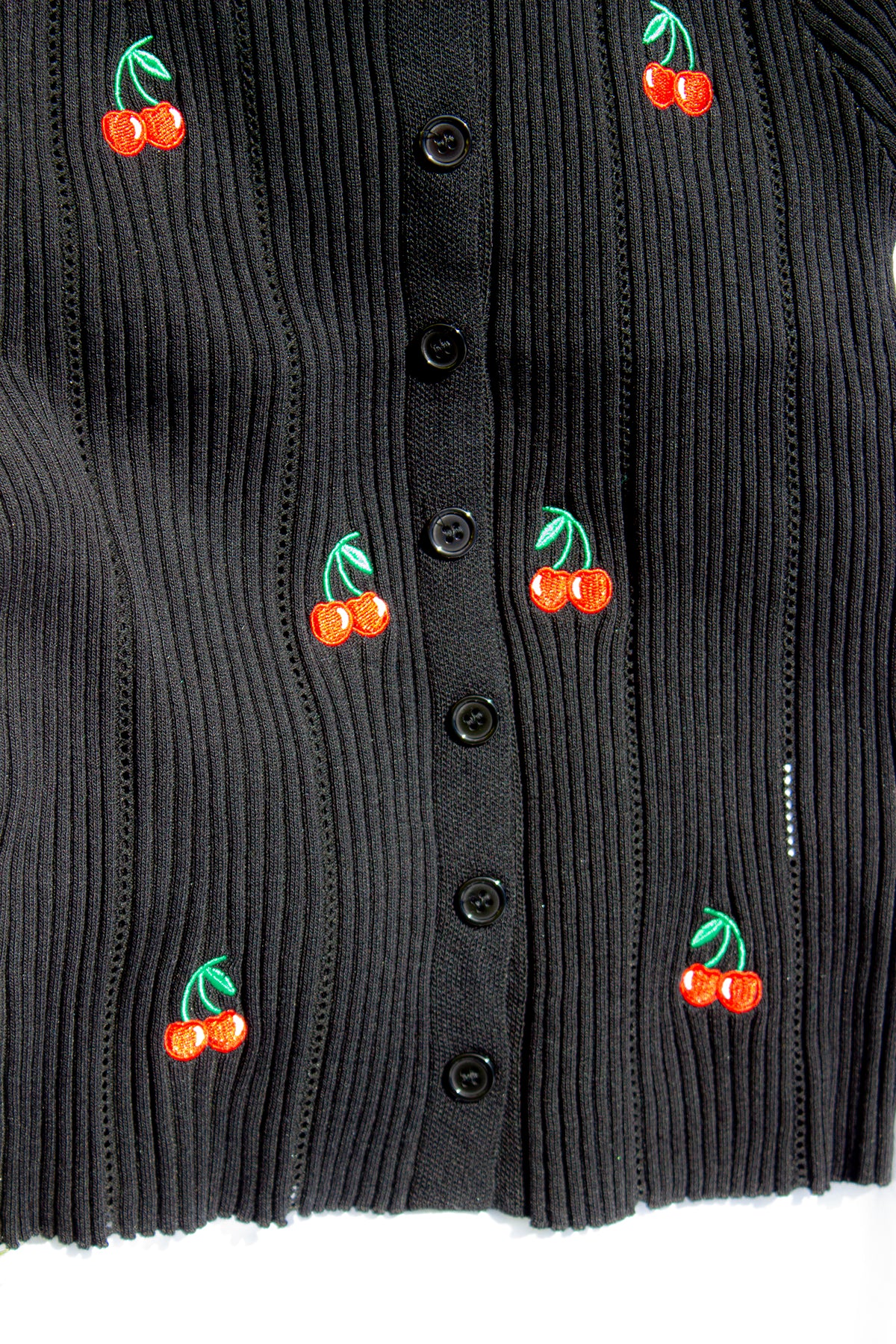 Cherry Embroidery Short Sleeve Shirt - Sugar + Style