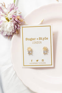 Floral Stud Gem Earrings - Sugar + Style