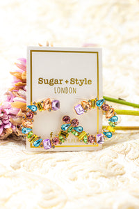 Gem Stone Circle Garland Earrings - Sugar + Style