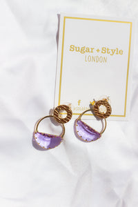 Two Tier Circle Gem Dipped Earrings - Sugar + Style