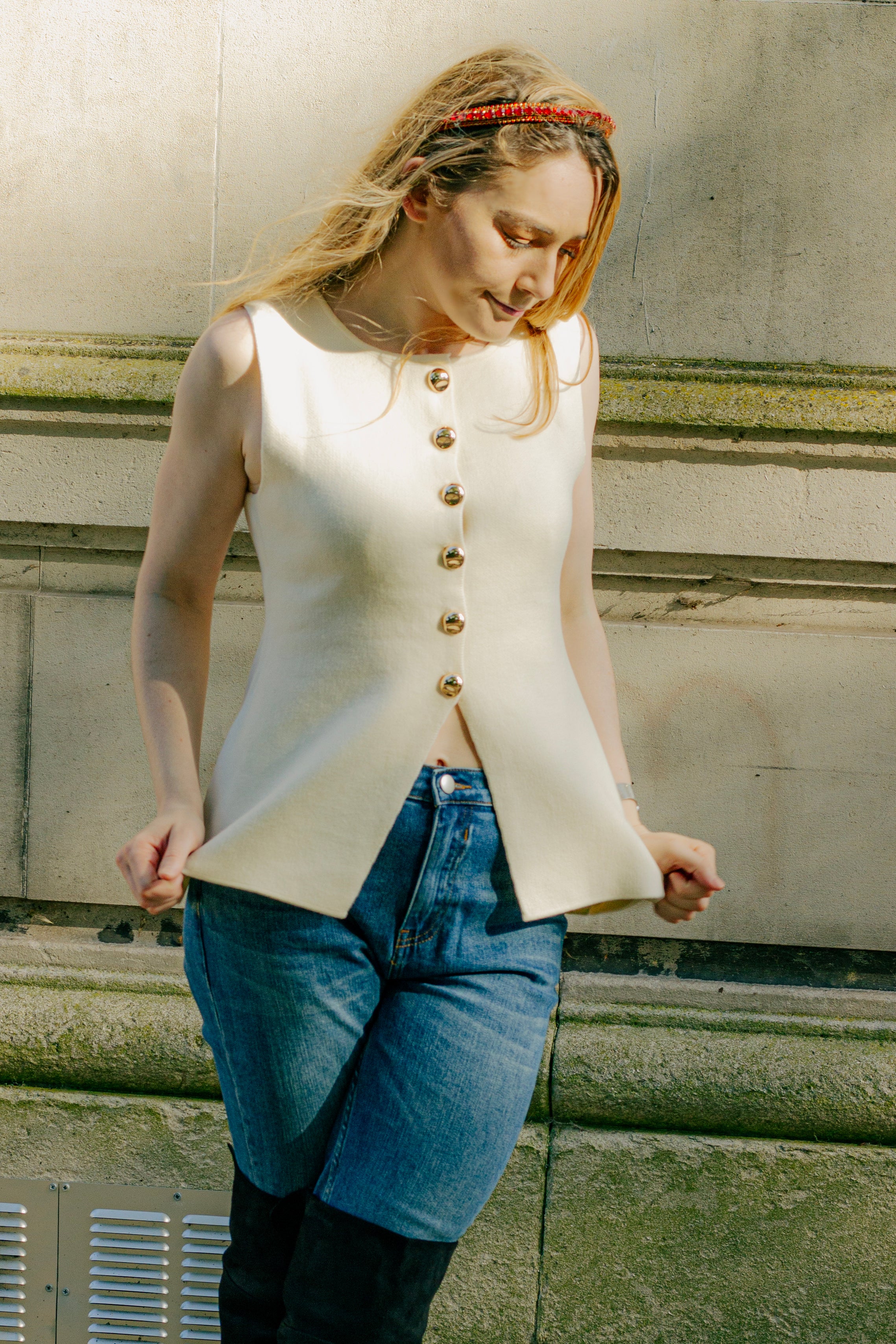 peplum vest top