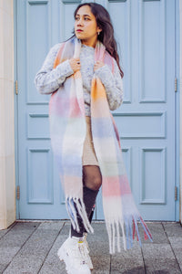 Plaid Warm Wrap Scarf - Sugar + Style