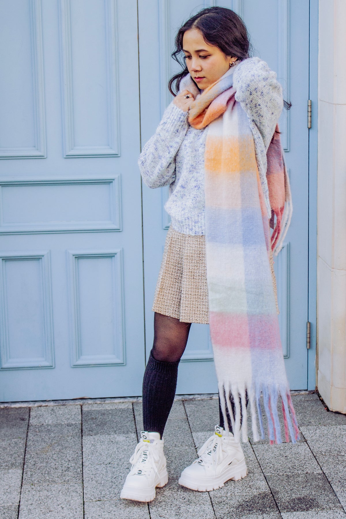 Plaid Warm Wrap Scarf - Sugar + Style