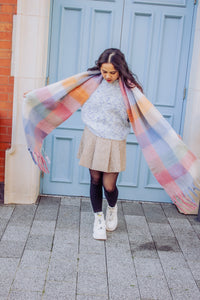 Plaid Warm Wrap Scarf - Sugar + Style