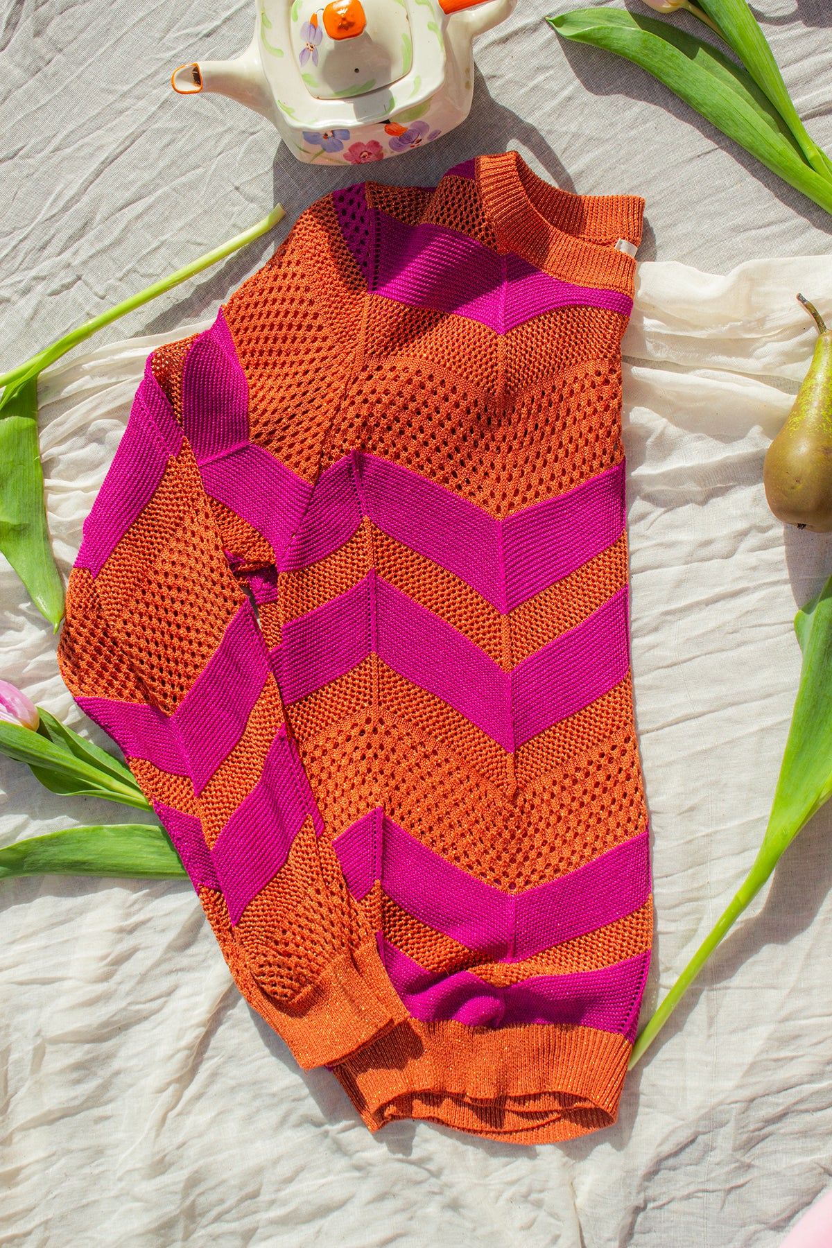 Sparkly Crochet Knit Zig Zag Jumper - Sugar + Style
