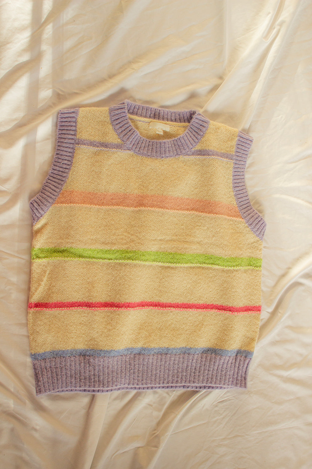 Contrast Striped Sweater Vest - Sugar + Style