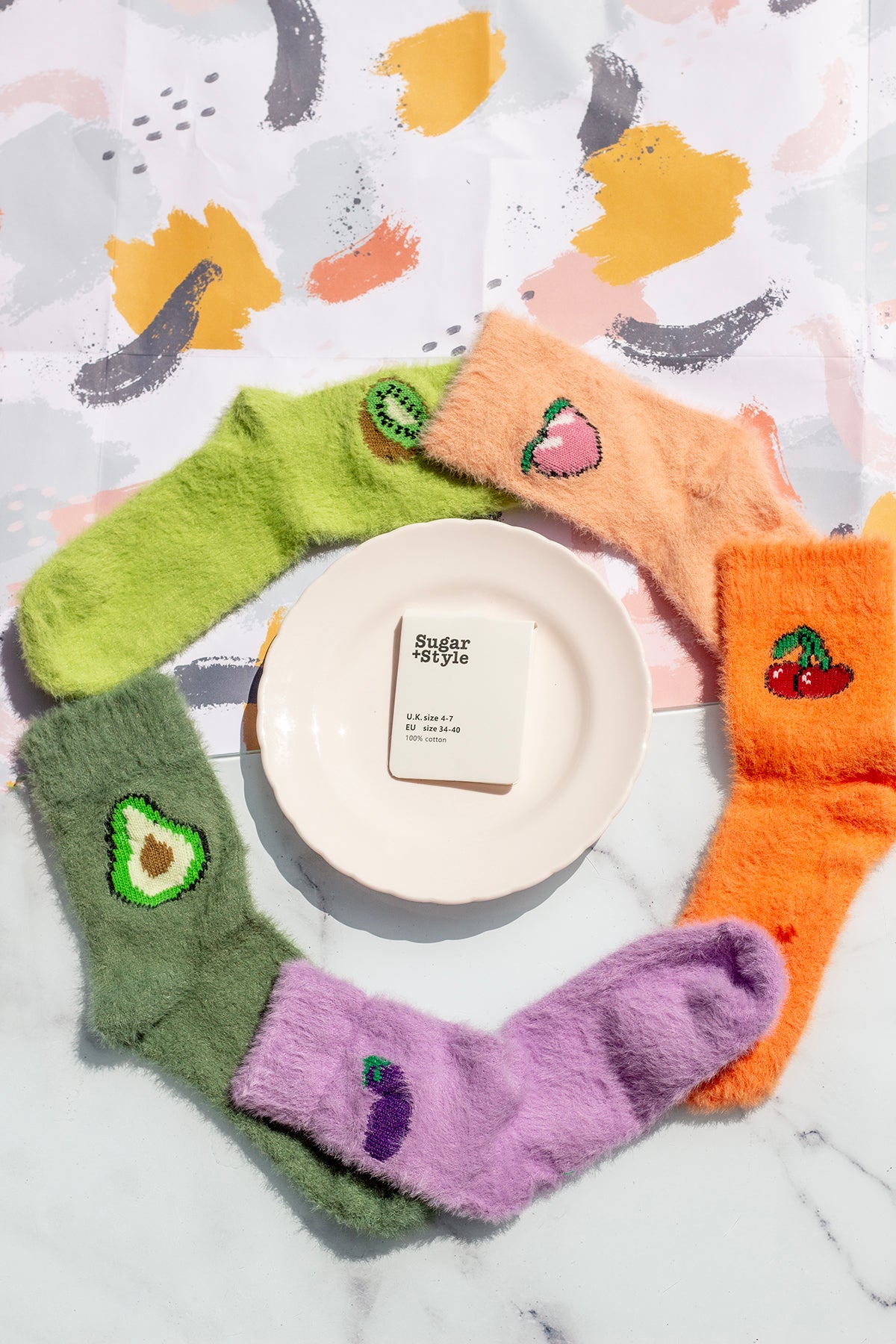 Fuzzy Feel Avocado Fruit Socks - Sugar + Style