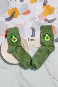 Fuzzy Feel Avocado Fruit Socks - Sugar + Style