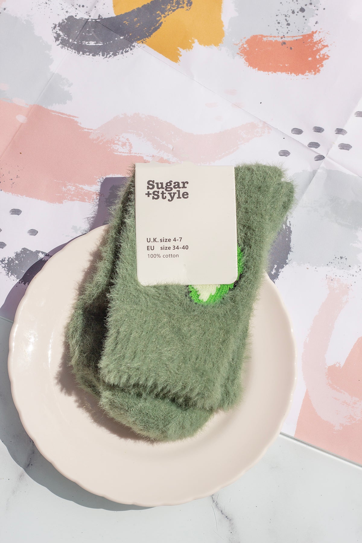 Fuzzy Feel Avocado Fruit Socks - Sugar + Style