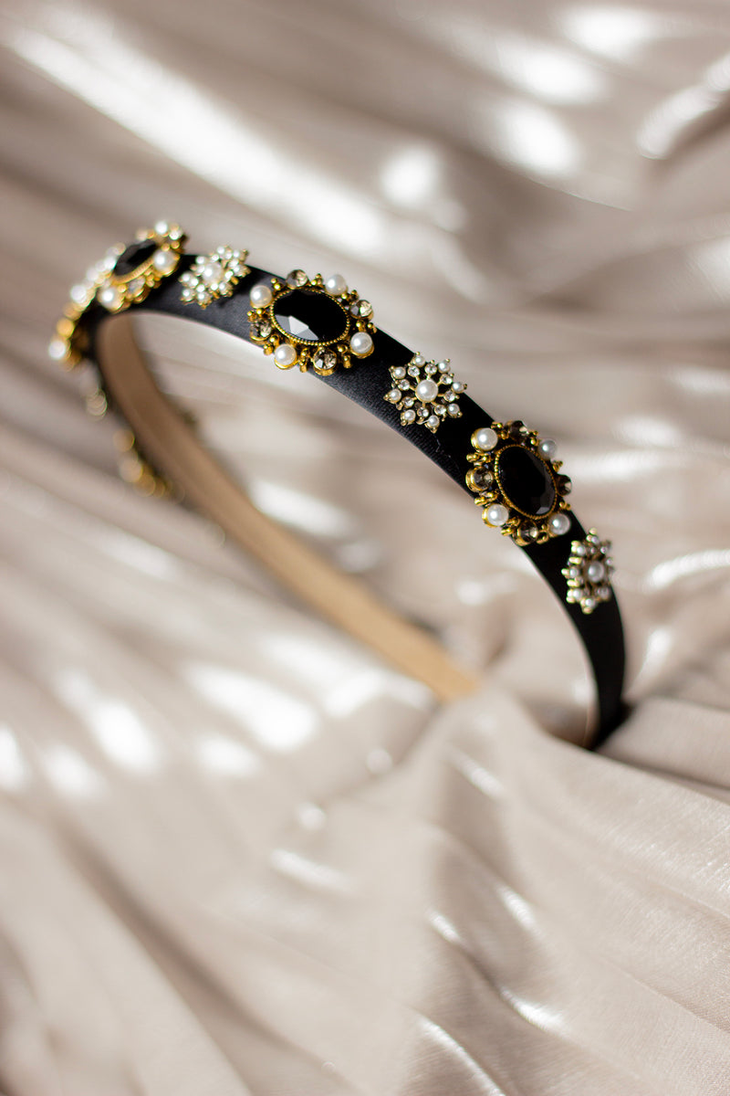 Narrow Jewel Diamante Headband – Sugar + Style