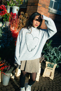 Love Heart High Neck Sweater - Sugar + Style