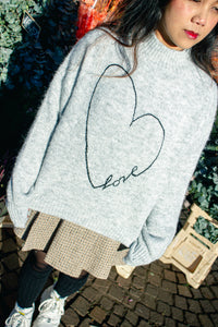 Love Heart High Neck Sweater - Sugar + Style