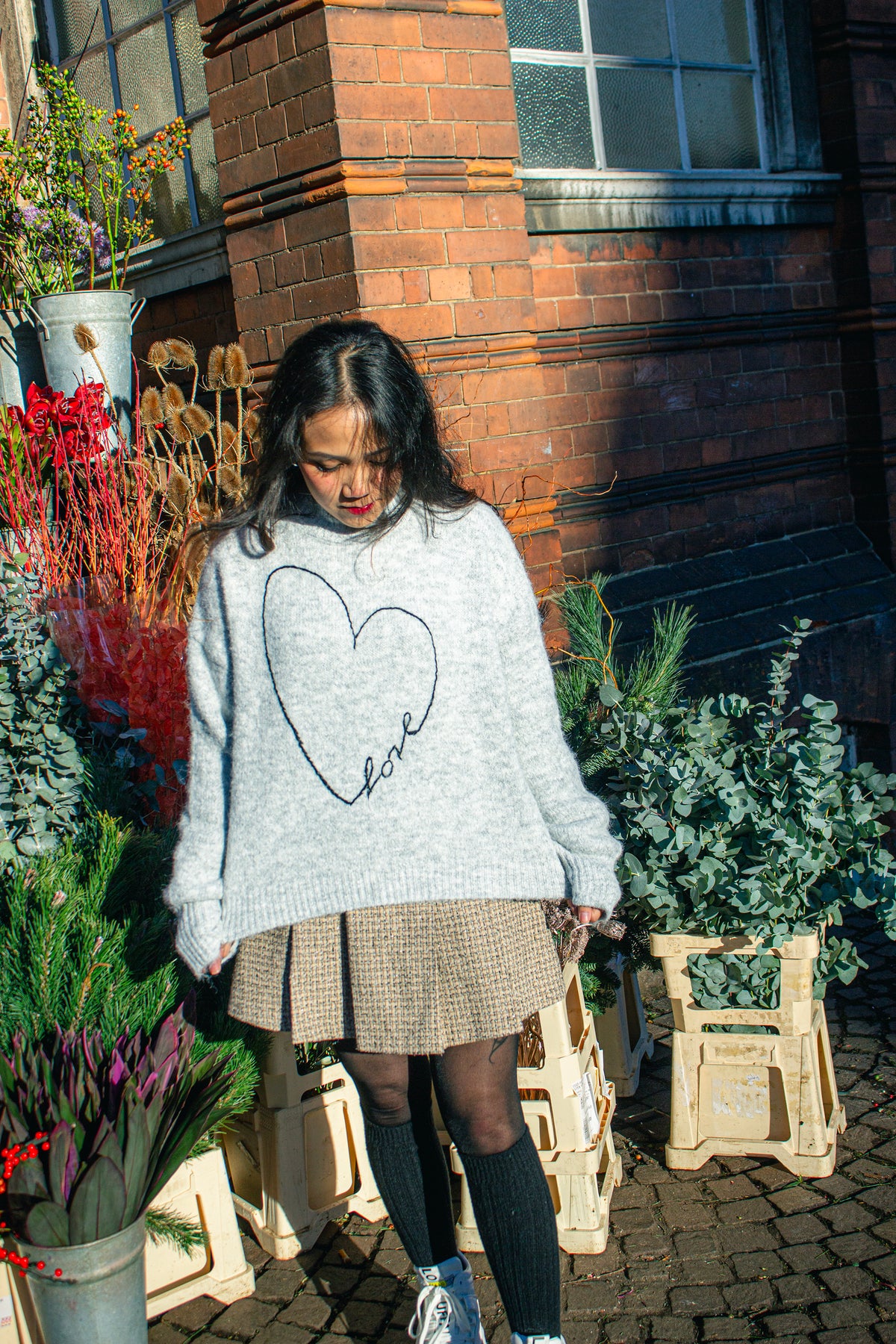 Love Heart High Neck Sweater - Sugar + Style