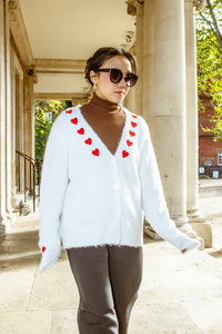 Heart Embroidered Cardigan - Sugar + Style