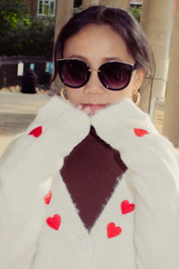 Heart Embroidered Cardigan - Sugar + Style