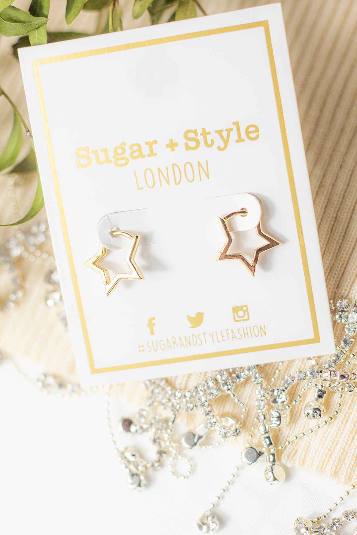Mini Star Hoop Earrings - Sugar + Style