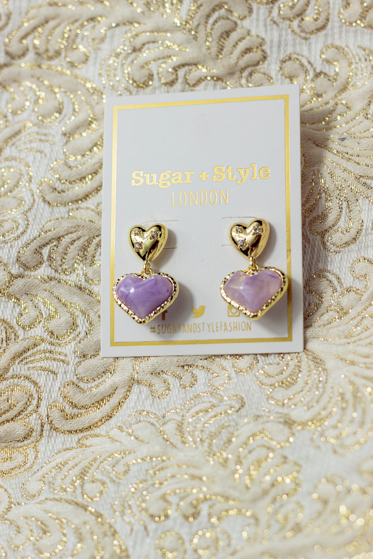 Gold Heart Pearl Dangle Earrings - Sugar + Style